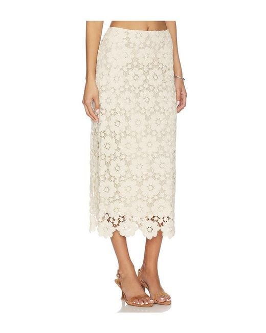 Bardot Natural Veneta Crochet Midi Skirt