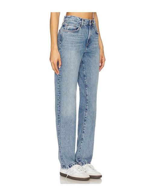 FAVORITE DAUGHTER Blue The Mikaela Low Slung Long Slim Straight Jeans