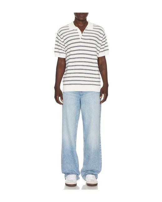 DUNST Blue Striped Polo for men