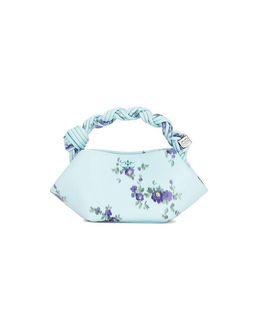 Ganni White Bou Mini Print Bag