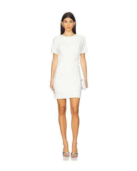 Jonathan Simkhai White Kiko Short Sleeve Mini Dress