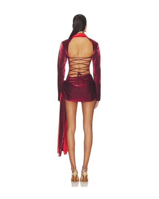 Kim Shui Red Jelixa Zip Up Wrap Blazer Dress