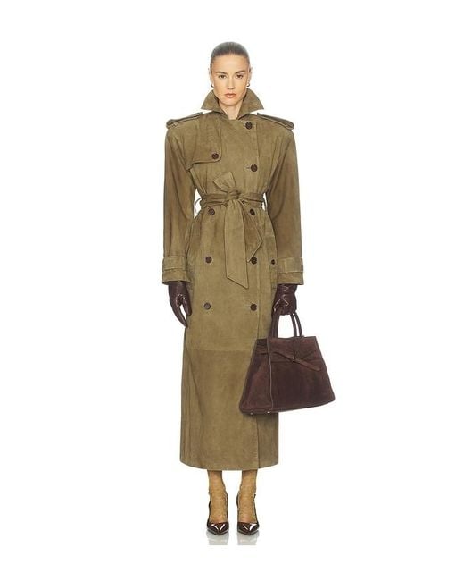 Helsa Multicolor Suede Trench Coat