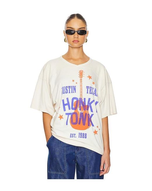 Daydreamer White Austin Honky Tonk Oversized Jersey Tee