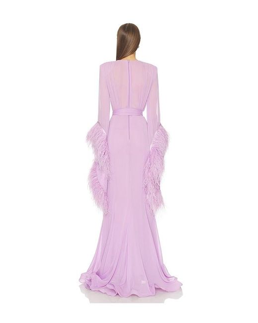 Bronx and Banco Pink Geisha V-Neck Maxi Dress