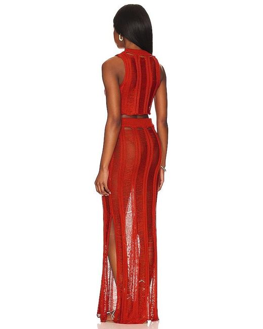 superdown Red Tayla Maxi Skirt Set