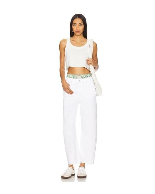 AG Jeans White Hattie Crop