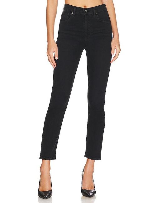 Agolde Black Riley Long Straight Jeans