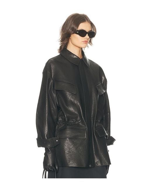 Helsa Black The Peplum Leather Moto Jacket