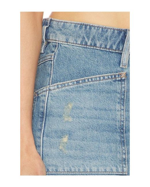 Free People Blue X We The Free Dolly Denim Mini Skirt