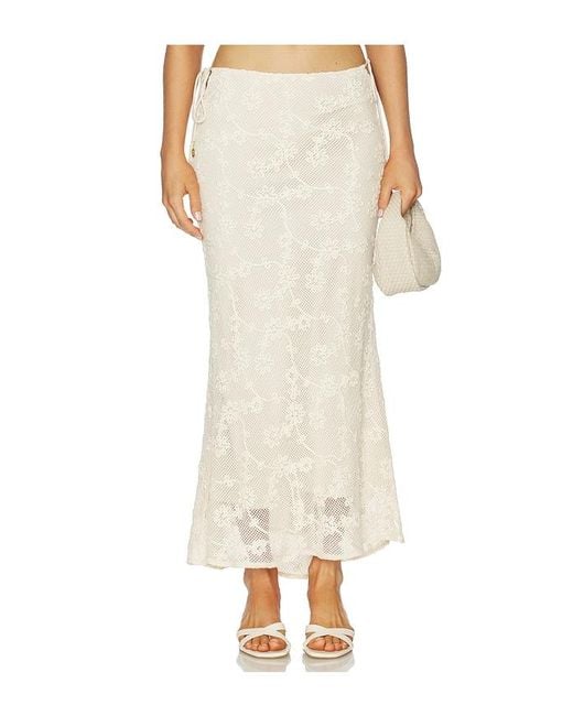 Kulani Kinis White Lace Side Tie Maxi Skirt