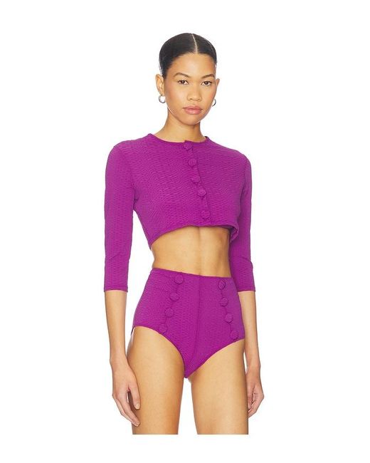 Lisa Marie Fernandez Purple Cardigan