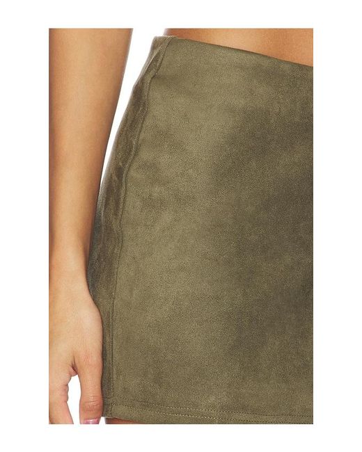superdown Green Patsie Faux Suede Mini Skirt