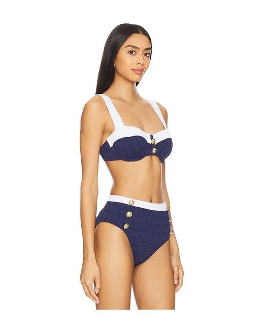 L'Agence Blue Alexandria Structured Bikini Top