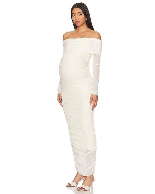 BUMPSUIT White Off The Shoulder Mesh Dress