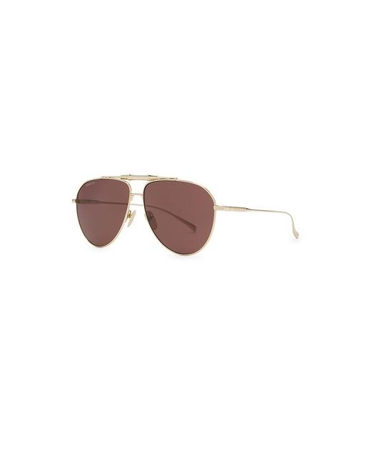 Gucci Metallic Bamboo Metal Pilot Sunglasses for men