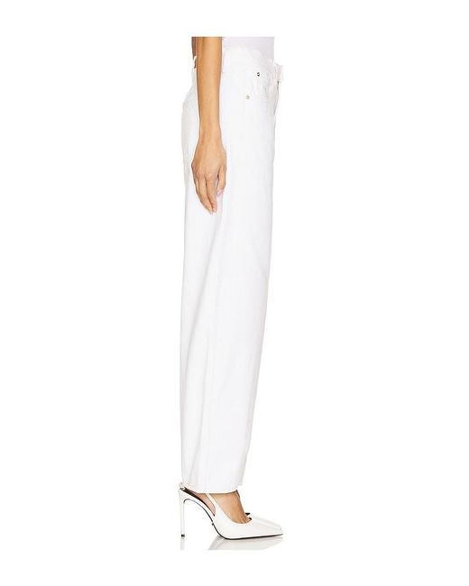 FRAME White Low Slung Barrel Jeans