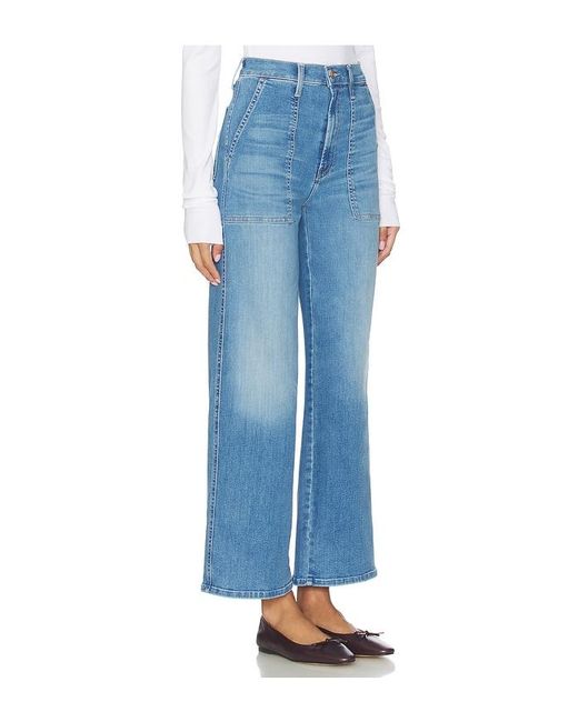 Mother Blue The Stitch Maven Flood Jeans