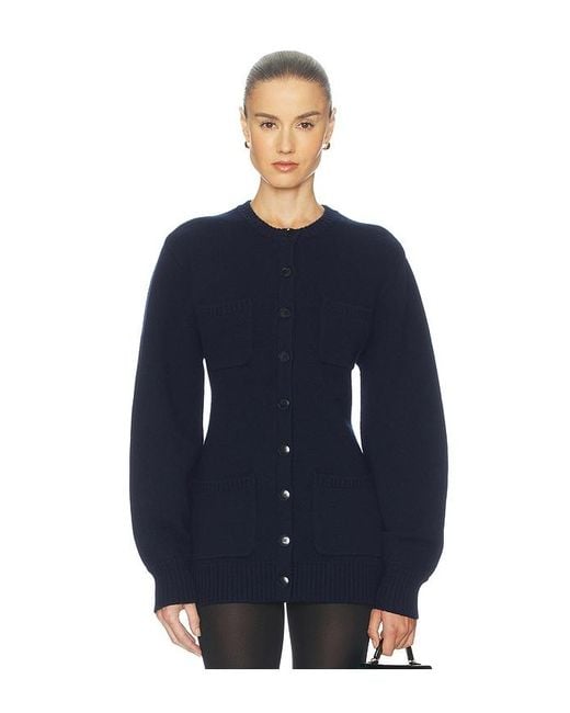 Helsa Blue Devika Wool Cashmere Cardigan