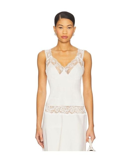 Frankie's Bikinis White Harper Satin Top