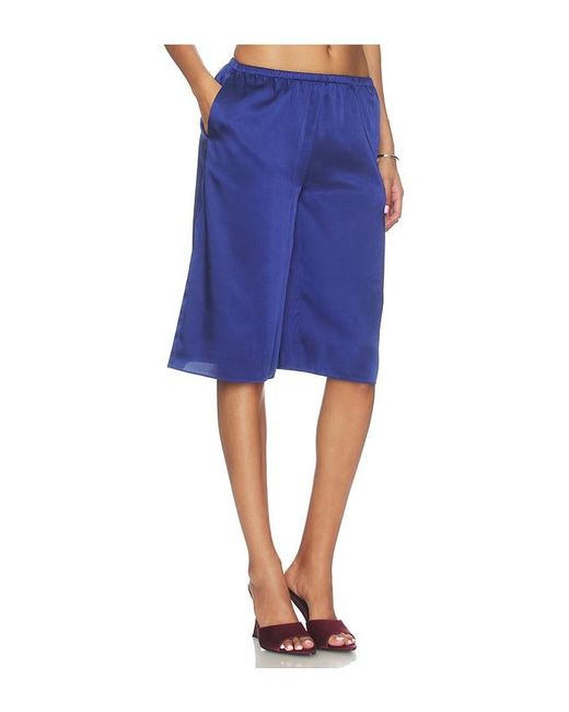 SER.O.YA Blue Brice Satin Bermuda Short