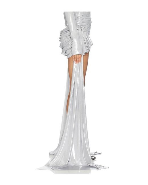 Norma Kamali White Bill Pickleball Skirt With Bow