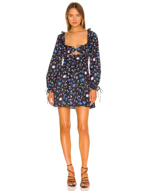 For Love & Lemons Lexy Long Sleeve Mini Dress in Black Lyst