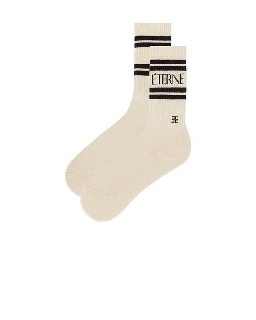ÉTERNE White Cotton Logo Sport Sock