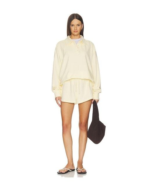 WeWoreWhat Natural Henley Pull Over Sweatshirt