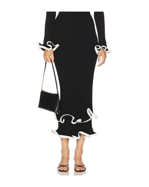 Jonathan Simkhai Black Millie Midi Skirt