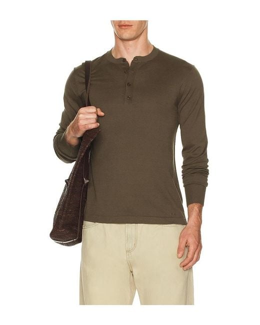 Jonathan Simkhai Brown Dolton Henley for men