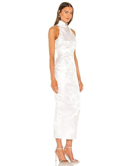SAU LEE White Jill Chinese Jacquard Pencil Dress