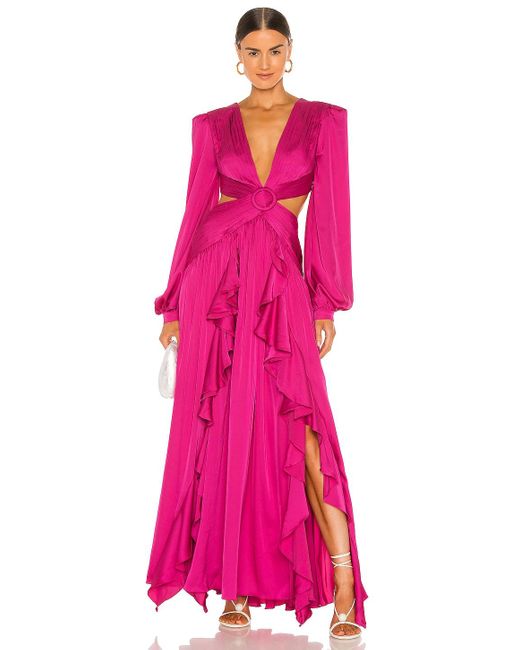 PATBO Pink Plunge Cutout Gown