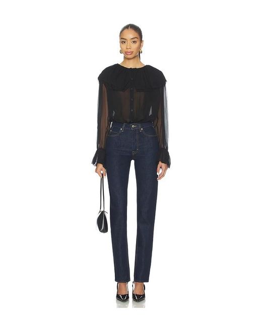 FRAME Black Tiered Statement Blouse