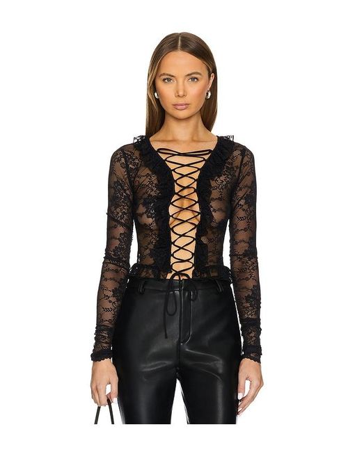 h:ours Black Lennox Top