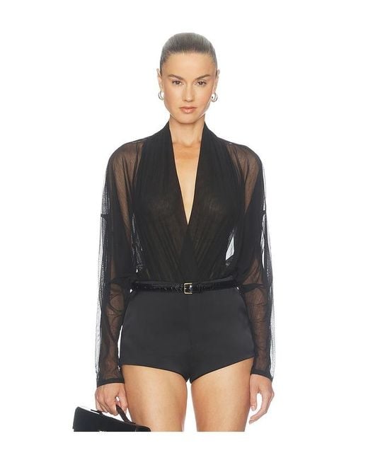 Lovers + Friends Black Val Bodysuit