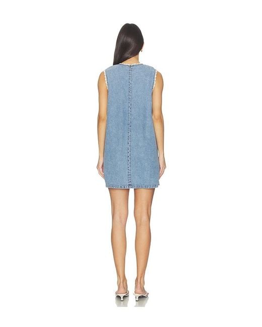 FRAME Blue The Crochet Tide Dress