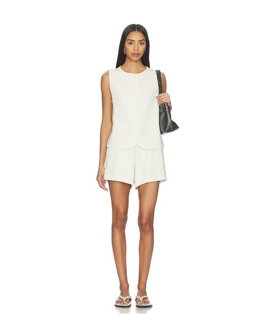 Varley White Josie Button Through Tank Top