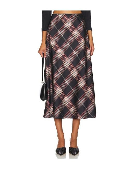 Vince Black Plaid Shaped Hem Slip Skirt