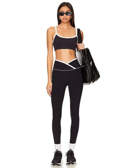 Year Of Ours Blue Ribbed Two Tone Veronica Legging