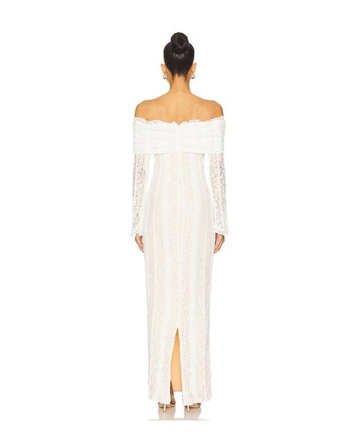 MORE TO COME White Annabelle Off Shoulder Maxi