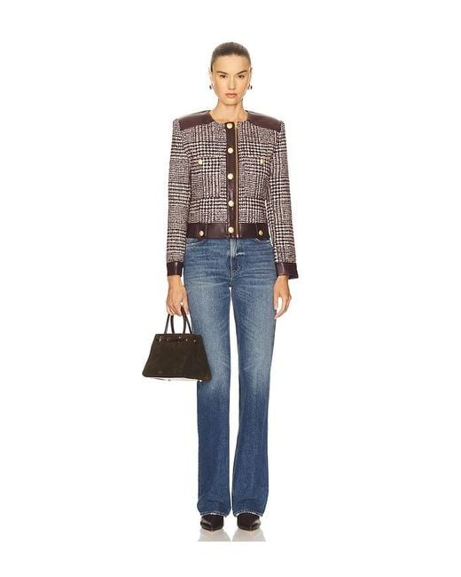 Central Park West Blue Billie Houndstooth Jacket