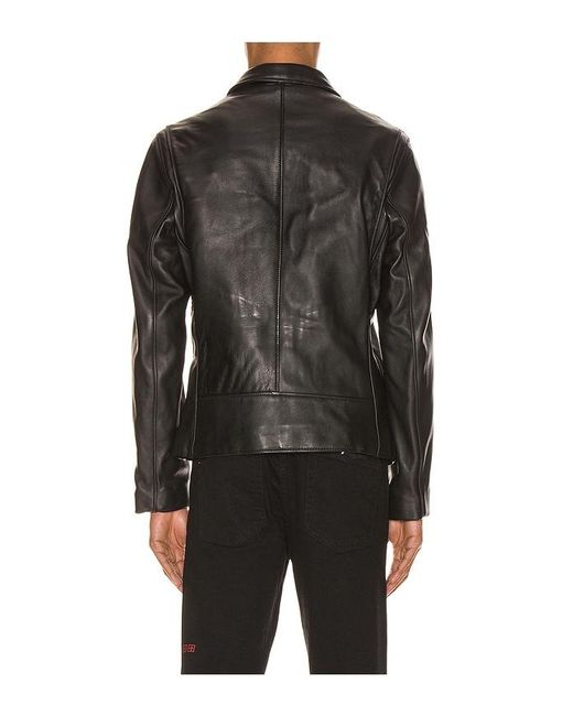 Schott Nyc Black Collar Lamb Leather Jacket for men