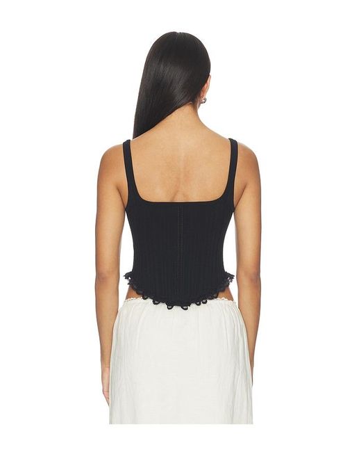 LPA Black Suzy Knit Corset Top