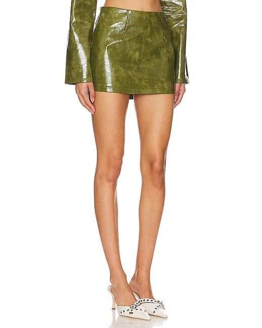 superdown Green Ethel Faux Leather Skirt