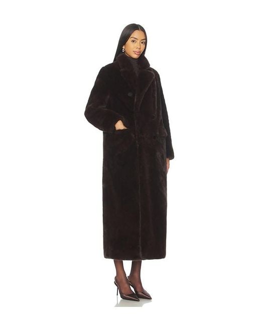 Susanna Chow Black Yvonne Faux Fur Coat