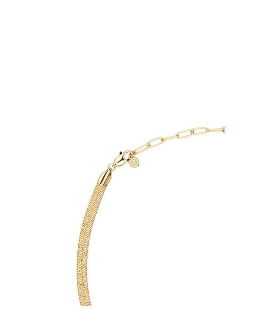 Ettika White Textured Flat Chain Necklace