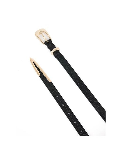 Ettika Black Modern Saddle Belt