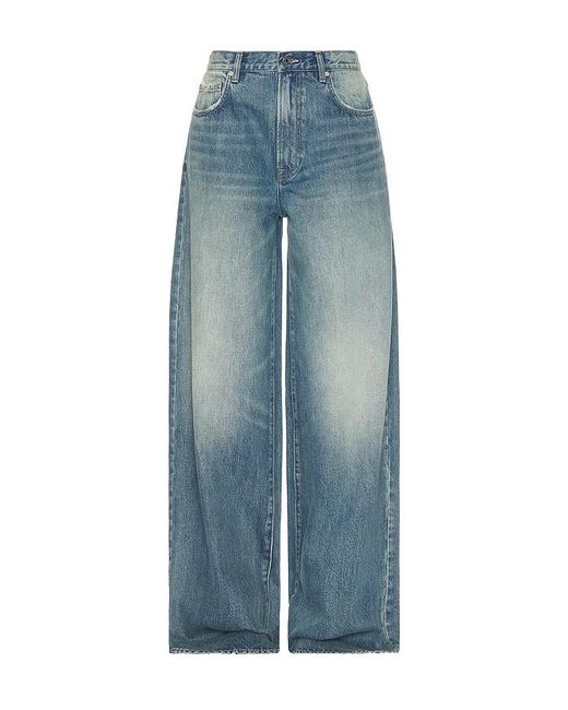GRLFRND Blue Luna Mid Rise Baggy Wide Leg Jeans