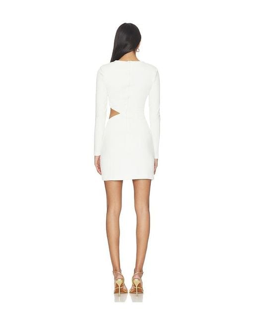 PATBO White Cora Knit Long Sleeve Mini Dress